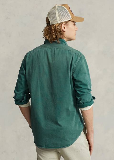 Men Ralph Lauren Classic Fit Denim Workshirt 4DJ28525 Lorain Emb