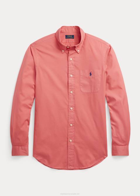 Men Ralph Lauren Classic Fit Featherweight Twill Shirt 4DJ2803 Desert Rose