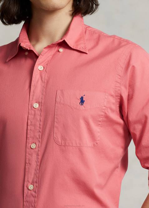 Men Ralph Lauren Classic Fit Featherweight Twill Shirt 4DJ2803 Desert Rose