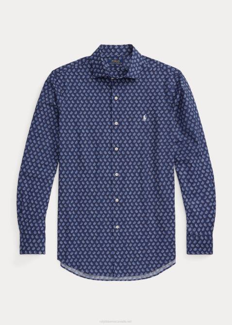 Men Ralph Lauren Classic Fit Foulard Stretch Poplin Shirt 4DJ21157 Gansett Foulard