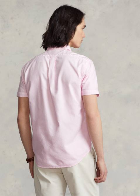 Men Ralph Lauren Classic Fit Garment-Dyed Oxford Shirt 4DJ2485 Carmel Pink