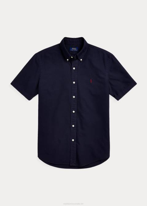 Men Ralph Lauren Classic Fit Garment-Dyed Oxford Shirt 4DJ2487 RL Navy