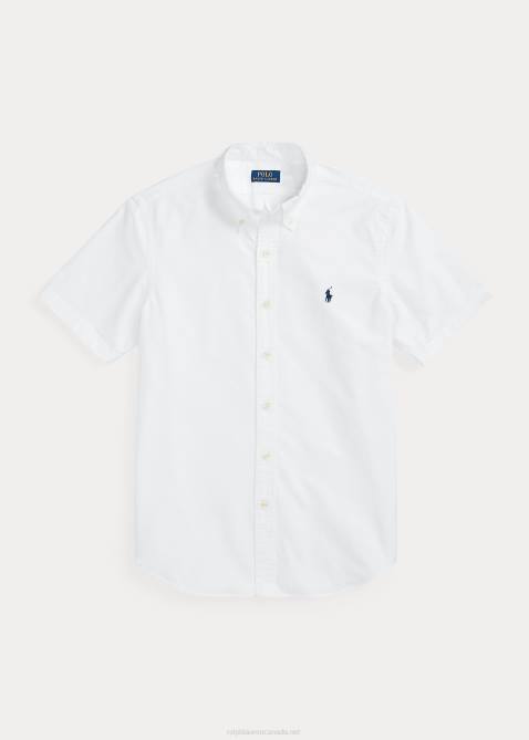 Men Ralph Lauren Classic Fit Garment-Dyed Oxford Shirt 4DJ2488 White