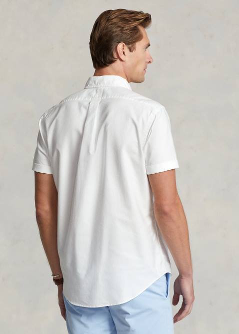Men Ralph Lauren Classic Fit Garment-Dyed Oxford Shirt 4DJ2488 White