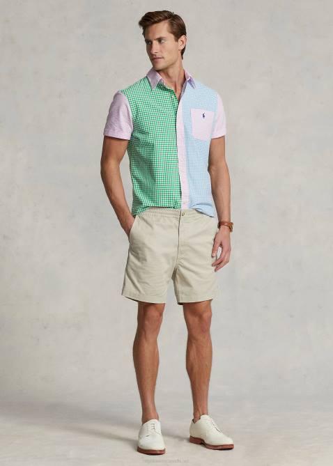 Men Ralph Lauren Classic Fit Gingham Fun Shirt 4DJ2894 Gingham Funshirt