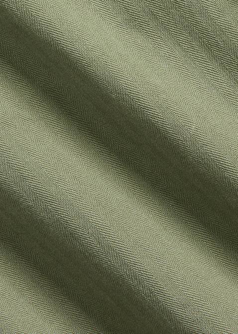 Men Ralph Lauren Classic Fit Herringbone Utility Shirt 4DJ2639 Olive Herringbone