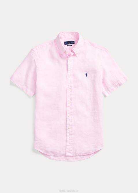 Men Ralph Lauren Classic Fit Linen Shirt 4DJ2516 Carmel Pink