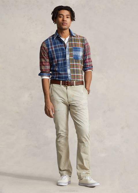 Men Ralph Lauren Classic Fit Madras Fun Shirt 4DJ2829 Bleeding Madras Funshirt