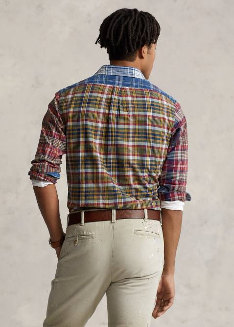 Men Ralph Lauren Classic Fit Madras Fun Shirt 4DJ2829 Bleeding Madras Funshirt