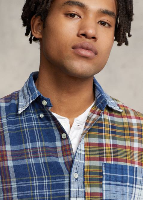 Men Ralph Lauren Classic Fit Madras Fun Shirt 4DJ2829 Bleeding Madras Funshirt