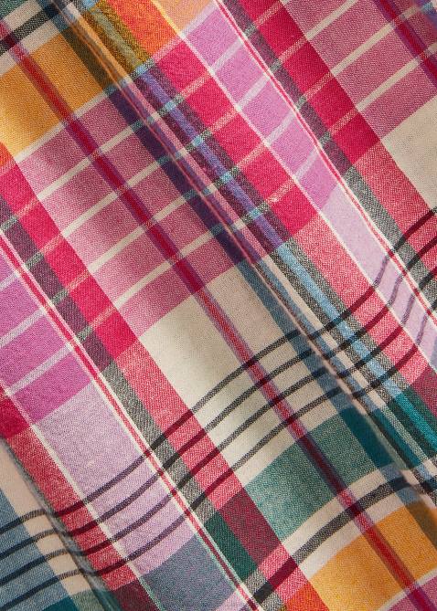 Men Ralph Lauren Classic Fit Madras Popover Shirt 4DJ21020 Pink/Cream Multi