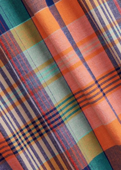 Men Ralph Lauren Classic Fit Madras Workshirt 4DJ2906 Orange/Purple Multi