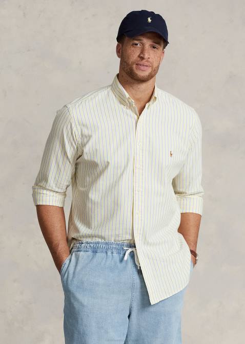 Men Ralph Lauren Classic Fit Oxford Shirt 4DJ21599 Yellow/Navy Multi