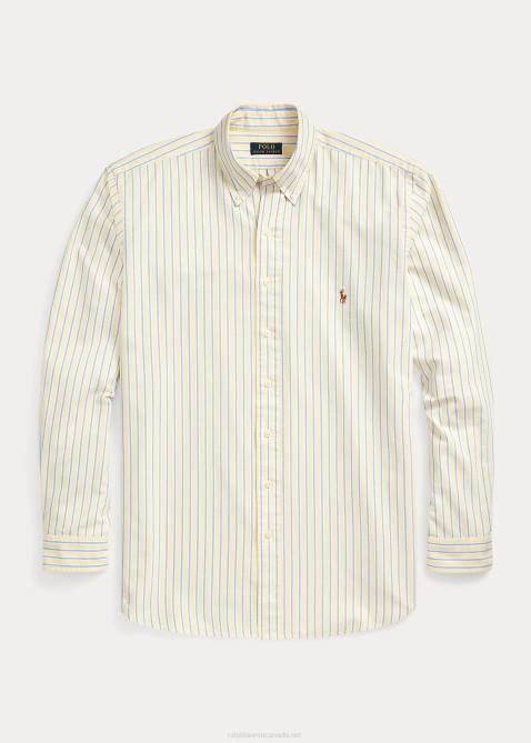 Men Ralph Lauren Classic Fit Oxford Shirt 4DJ21599 Yellow/Navy Multi