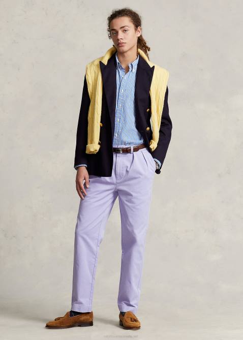 Men Ralph Lauren Classic Fit Paint-Splatter Poplin Shirt 4DJ21044 Navy/White