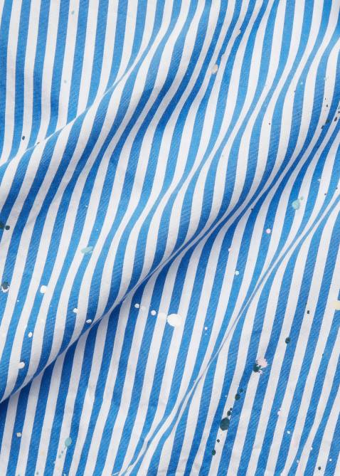 Men Ralph Lauren Classic Fit Paint-Splatter Poplin Shirt 4DJ21044 Navy/White