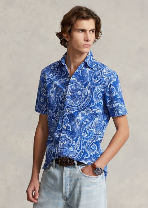 Men Ralph Lauren Classic Fit Paisley Oxford Shirt 4DJ2621 Jerry Paisley