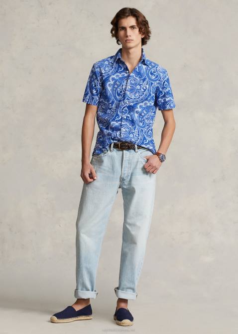 Men Ralph Lauren Classic Fit Paisley Oxford Shirt 4DJ2621 Jerry Paisley