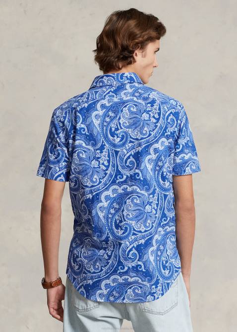 Men Ralph Lauren Classic Fit Paisley Oxford Shirt 4DJ2621 Jerry Paisley