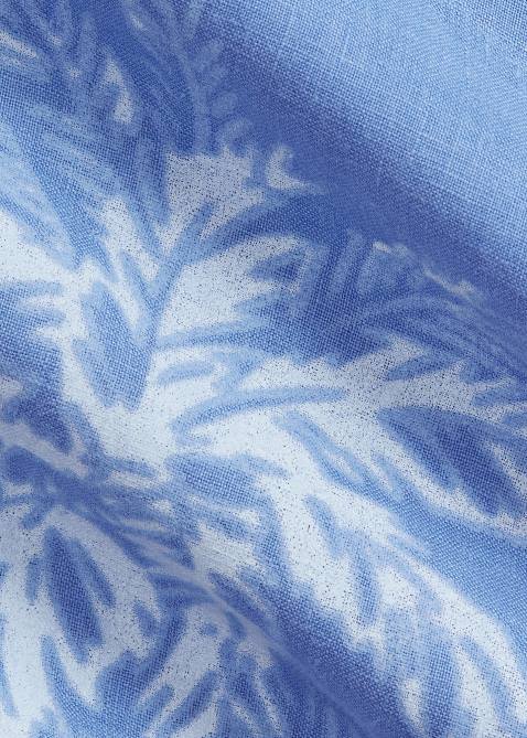 Men Ralph Lauren Classic Fit Palm Tree Linen Shirt 4DJ2490 Blue Flower