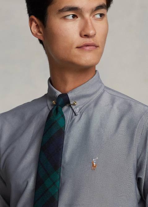 Men Ralph Lauren Classic Fit Performance Oxford Shirt 4DJ2788 Slate