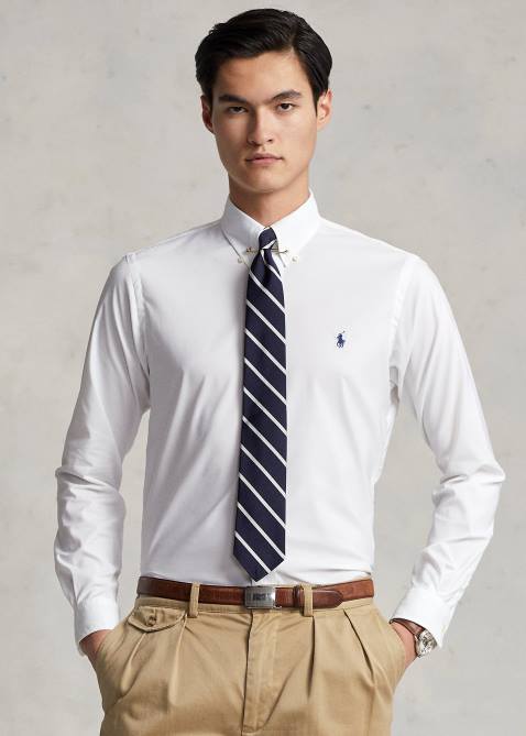 Men Ralph Lauren Classic Fit Performance Twill Shirt 4DJ21299 White