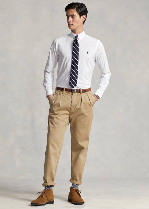 Men Ralph Lauren Classic Fit Performance Twill Shirt 4DJ21299 White