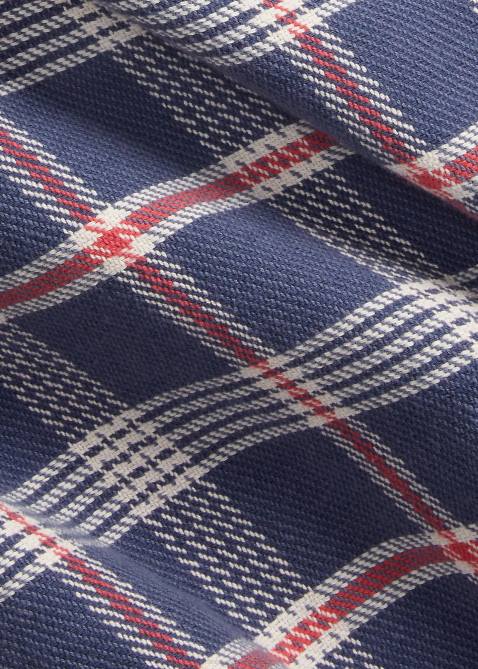 Men Ralph Lauren Classic Fit Plaid Flannel Camp Shirt 4DJ28465 Navy/Off White Multi