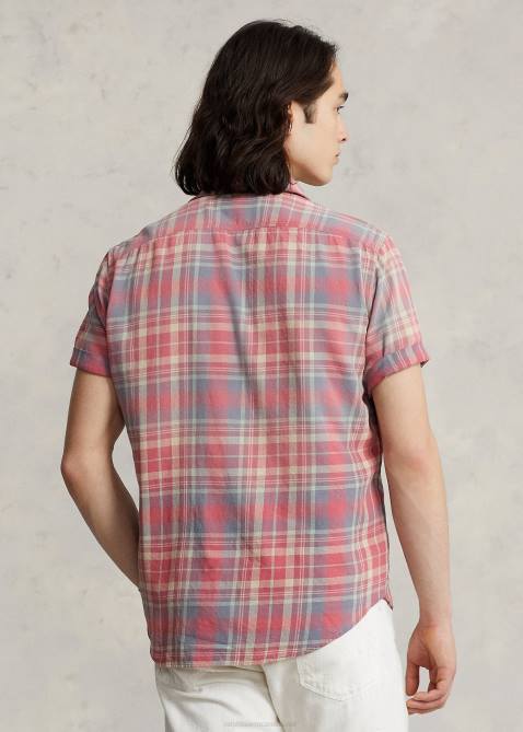 Men Ralph Lauren Classic Fit Plaid Flannel Workshirt 4DJ28452 Pink/Blue Multi