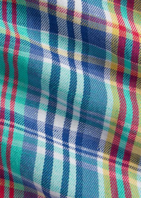 Men Ralph Lauren Classic Fit Plaid Linen-Cotton Shirt 4DJ2945 Dark Pink/Navy Multi