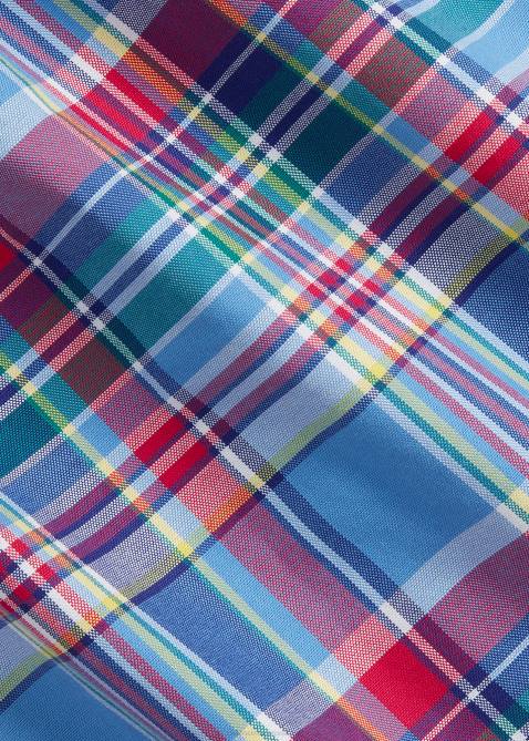 Men Ralph Lauren Classic Fit Plaid Oxford Shirt 4DJ21081 Blue/Red Multi