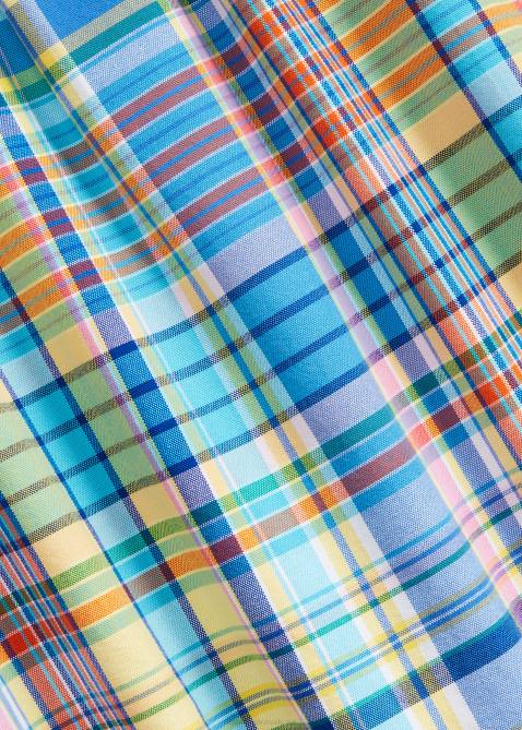 Men Ralph Lauren Classic Fit Plaid Oxford Shirt 4DJ2970 Yellow/Turquoise