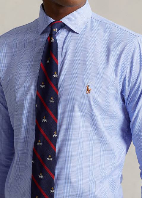 Men Ralph Lauren Classic Fit Plaid Performance Shirt 4DJ28488 Light Blue/White