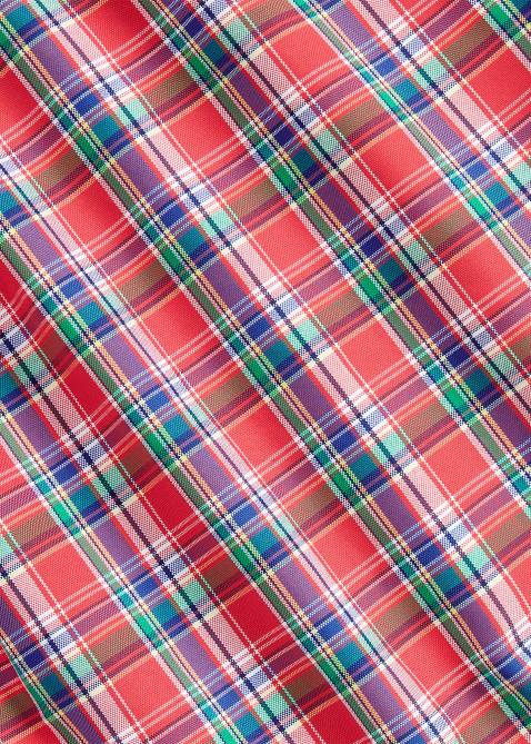 Men Ralph Lauren Classic Fit Plaid Performance Shirt 4DJ28668 Deep Pink/Royal Multi