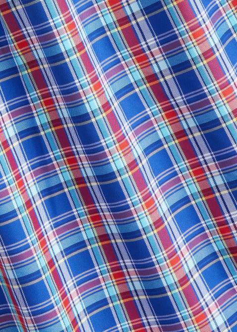 Men Ralph Lauren Classic Fit Plaid Performance Shirt 4DJ28669 Royal/Deep Pink Multi
