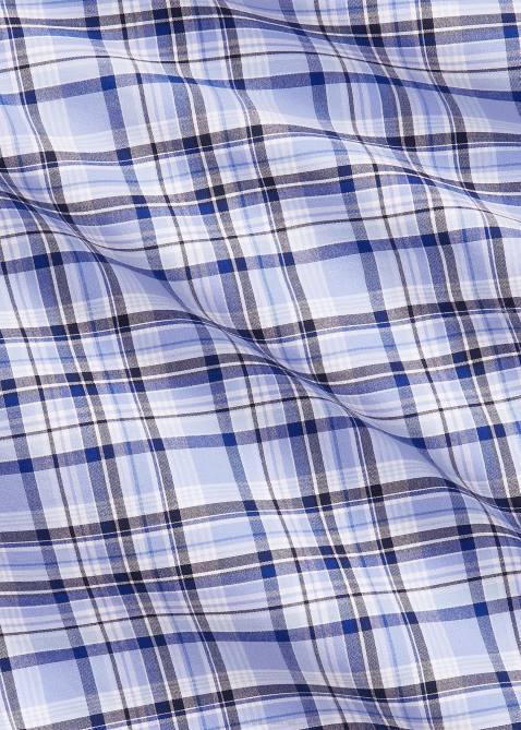 Men Ralph Lauren Classic Fit Plaid Stretch Poplin Shirt 4DJ2574 Light Blue Multi