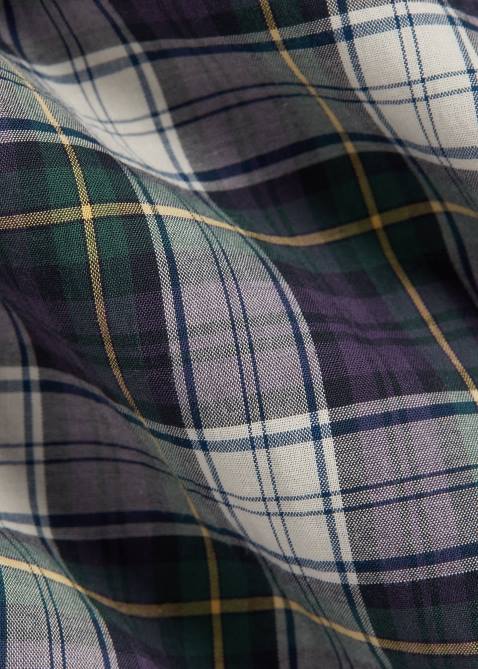 Men Ralph Lauren Classic Fit Plaid Washed Poplin Shirt 4DJ28594 Green/Yellow Multi