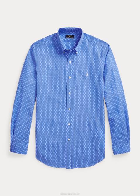 Men Ralph Lauren Classic Fit Print Stretch Poplin Shirt 4DJ21125 Multi