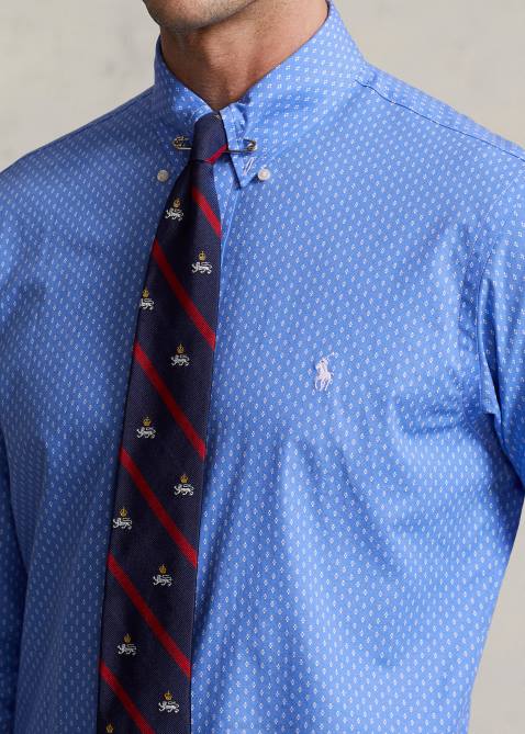 Men Ralph Lauren Classic Fit Print Stretch Poplin Shirt 4DJ21125 Multi