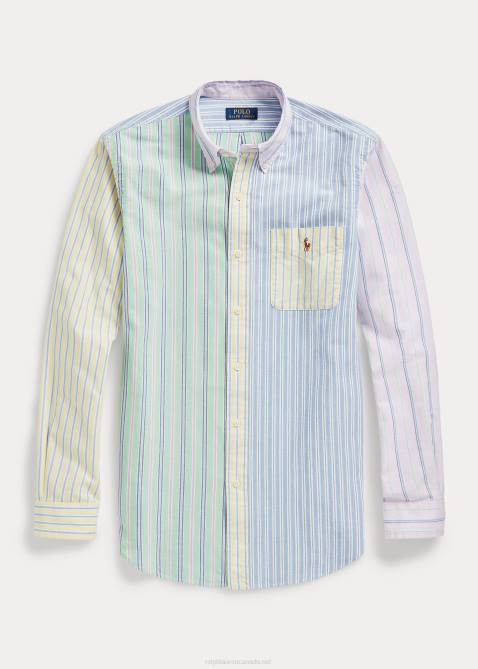 Men Ralph Lauren Classic Fit Striped Oxford Fun Shirt 4DJ2928 Fancy Stripe Funshirt