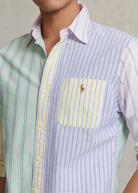 Men Ralph Lauren Classic Fit Striped Oxford Fun Shirt 4DJ2928 Fancy Stripe Funshirt