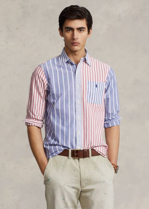Men Ralph Lauren Classic Fit Striped Oxford Fun Shirt 4DJ2929 Funshirt