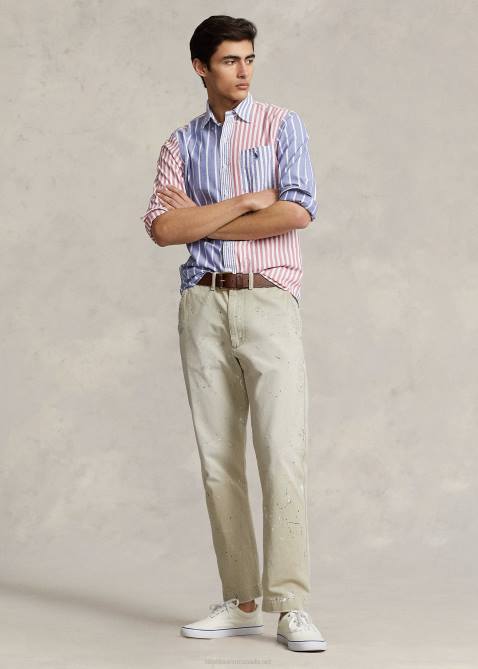 Men Ralph Lauren Classic Fit Striped Oxford Fun Shirt 4DJ2929 Funshirt