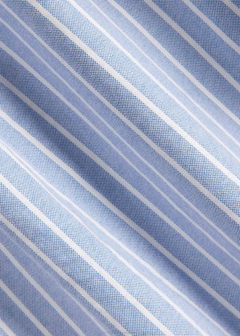 Men Ralph Lauren Classic Fit Striped Oxford Popover Shirt 4DJ2930 Blue/White