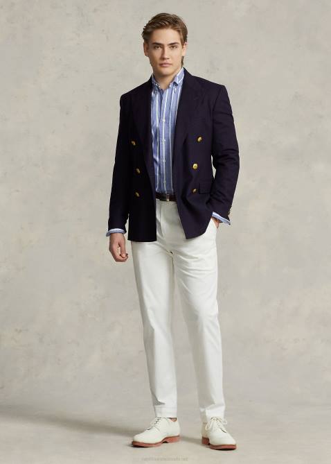 Men Ralph Lauren Classic Fit Striped Oxford Shirt 4DJ21053 Heritage Royal