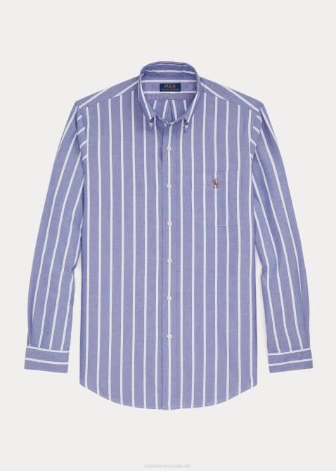 Men Ralph Lauren Classic Fit Striped Oxford Shirt 4DJ21053 Heritage Royal