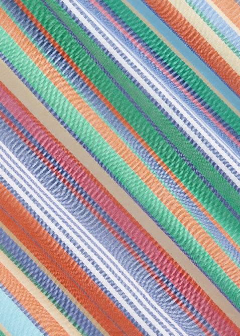 Men Ralph Lauren Classic Fit Striped Oxford Shirt 4DJ28419 Orange/Green Multi
