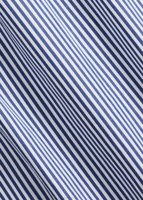 Men Ralph Lauren Classic Fit Striped Stretch Poplin Shirt 4DJ2772 Navy/White