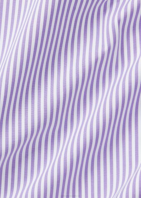 Men Ralph Lauren Classic Fit Striped Stretch Poplin Shirt 4DJ2774 Lavender/White