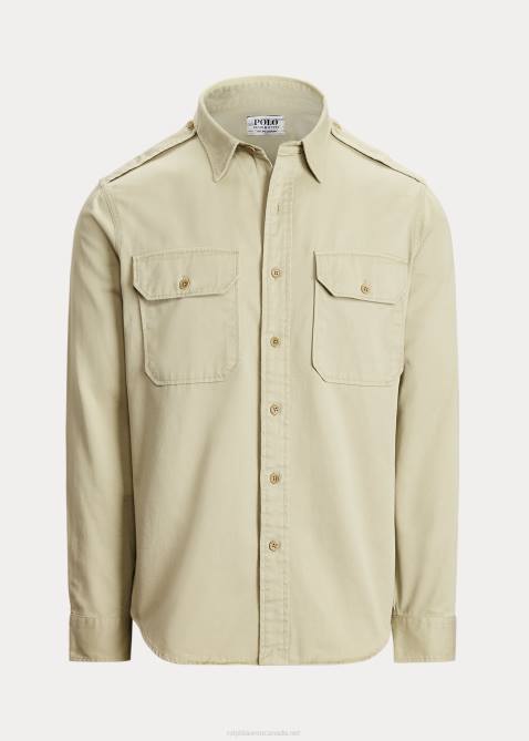 Men Ralph Lauren Classic Fit Twill Workshirt 4DJ28435 Khaki
